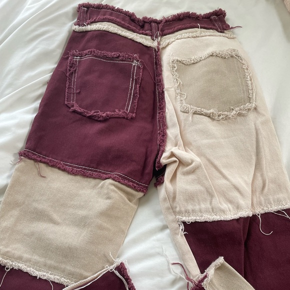 YesStyle Color Block Distressed Jeans - Picture 2 of 2